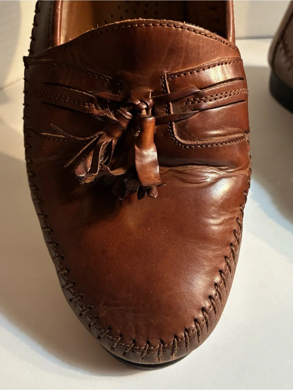 Giorgio Brutini Chestnut Brown Leather Tassel Loafers